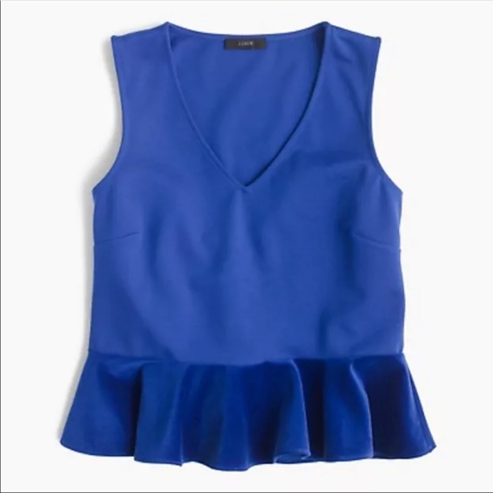 NEW J Crew blue velvet top size XS
